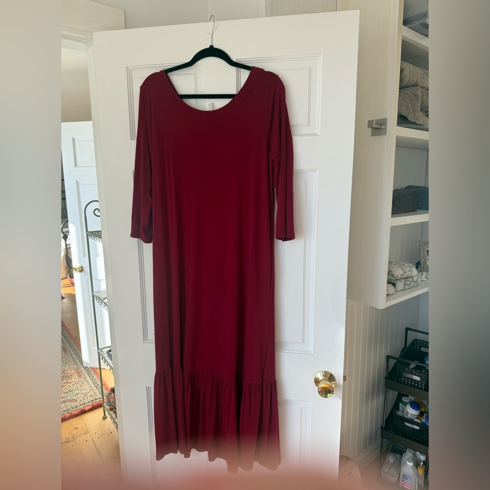 Elegant wine red Maxi Dress